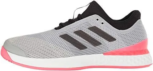 adidas Men's Adizero Ubersonic 3 Tennis Shoe, Matte Silver/Black/Flash red, 11 M US