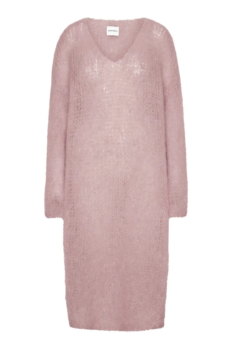 American Dreams - V Neck Mohair Dress Light Pink