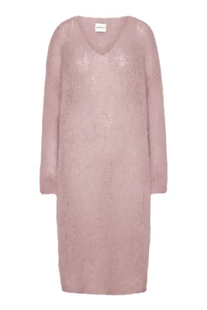American Dreams - V Neck Mohair Dress Light Pink