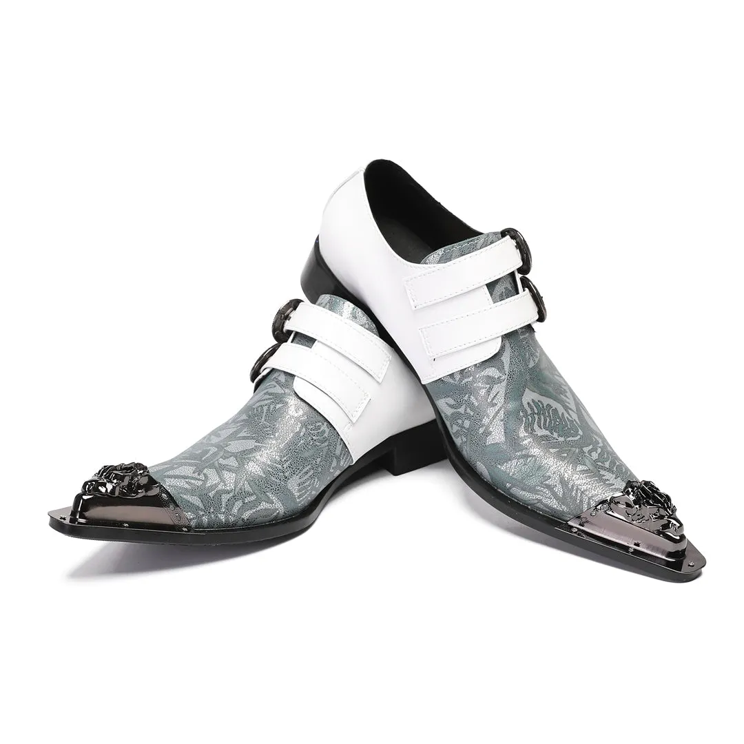 AOMISHOES™ Piante Verdi Floral Metal Tip Shoes 9193