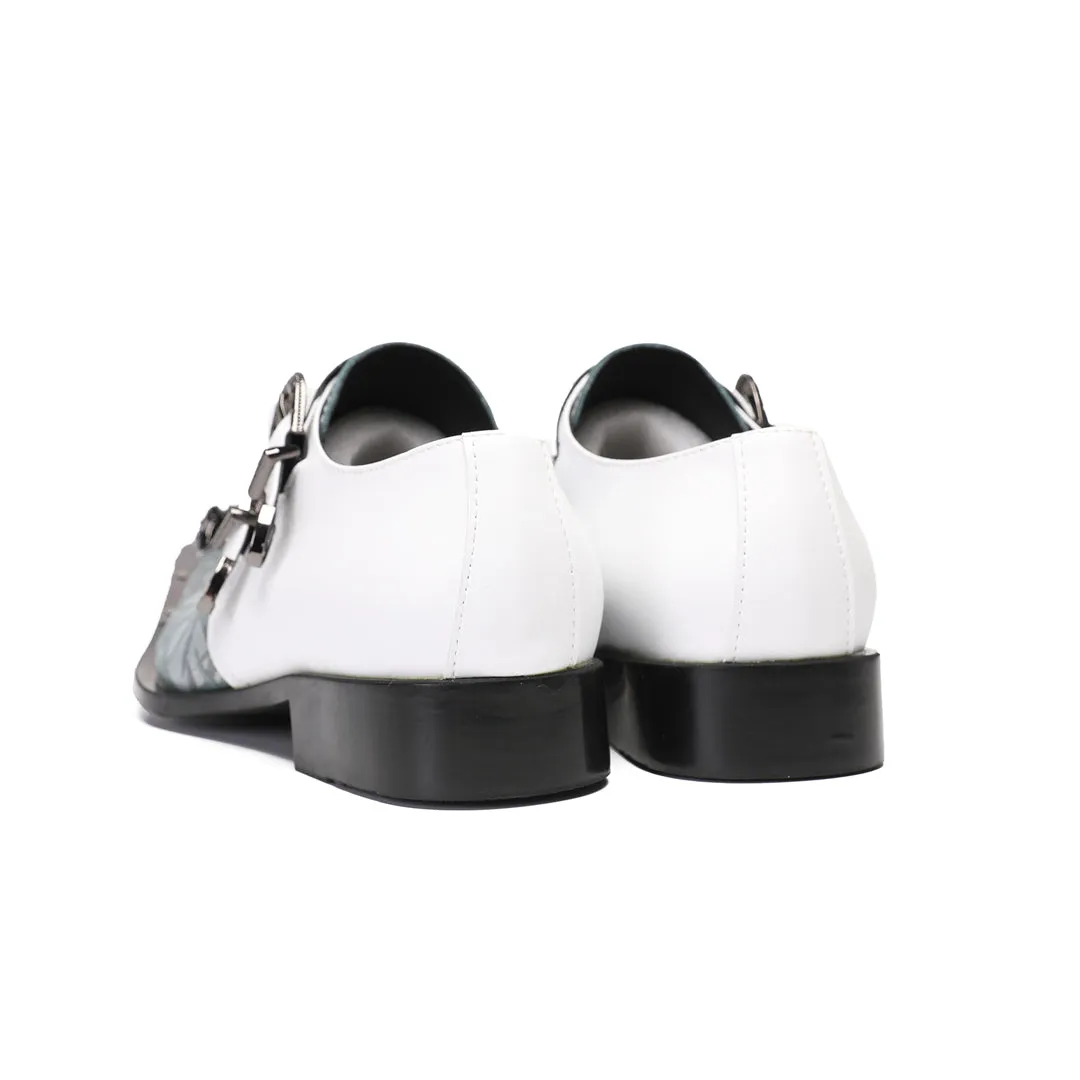 AOMISHOES™ Piante Verdi Floral Metal Tip Shoes 9193