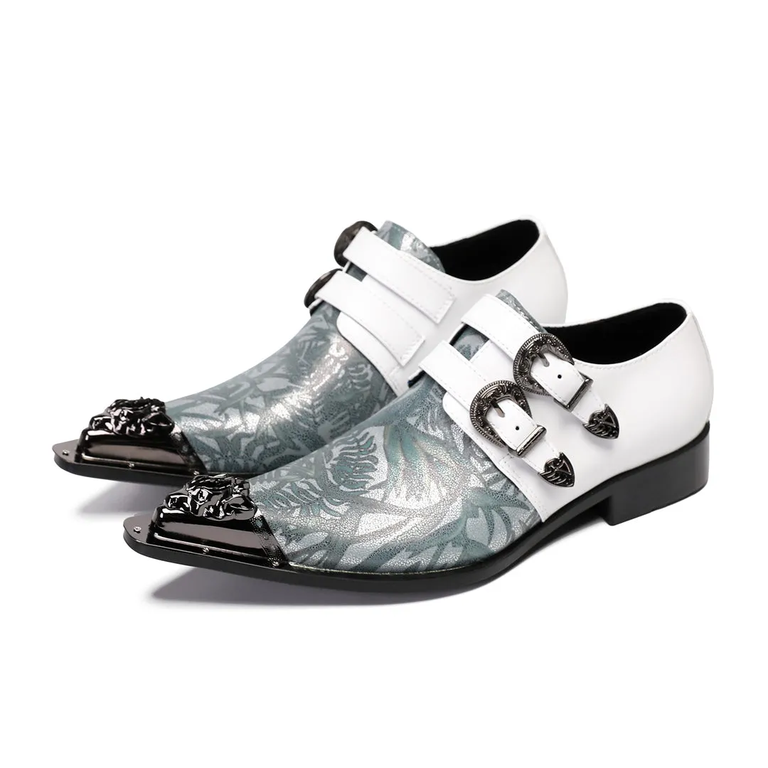 AOMISHOES™ Piante Verdi Floral Metal Tip Shoes 9193