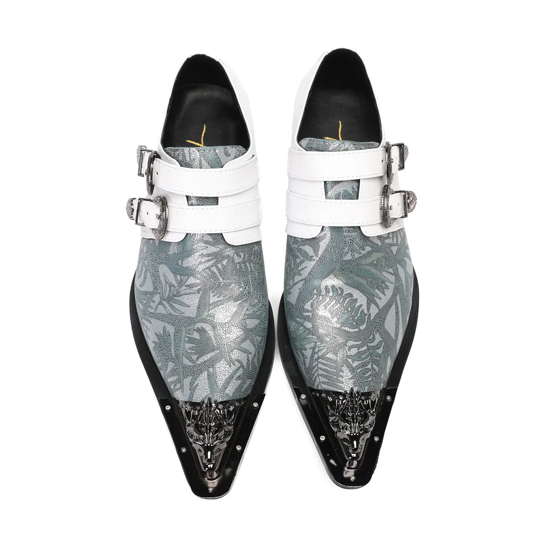 AOMISHOES™ Piante Verdi Floral Metal Tip Shoes 9193