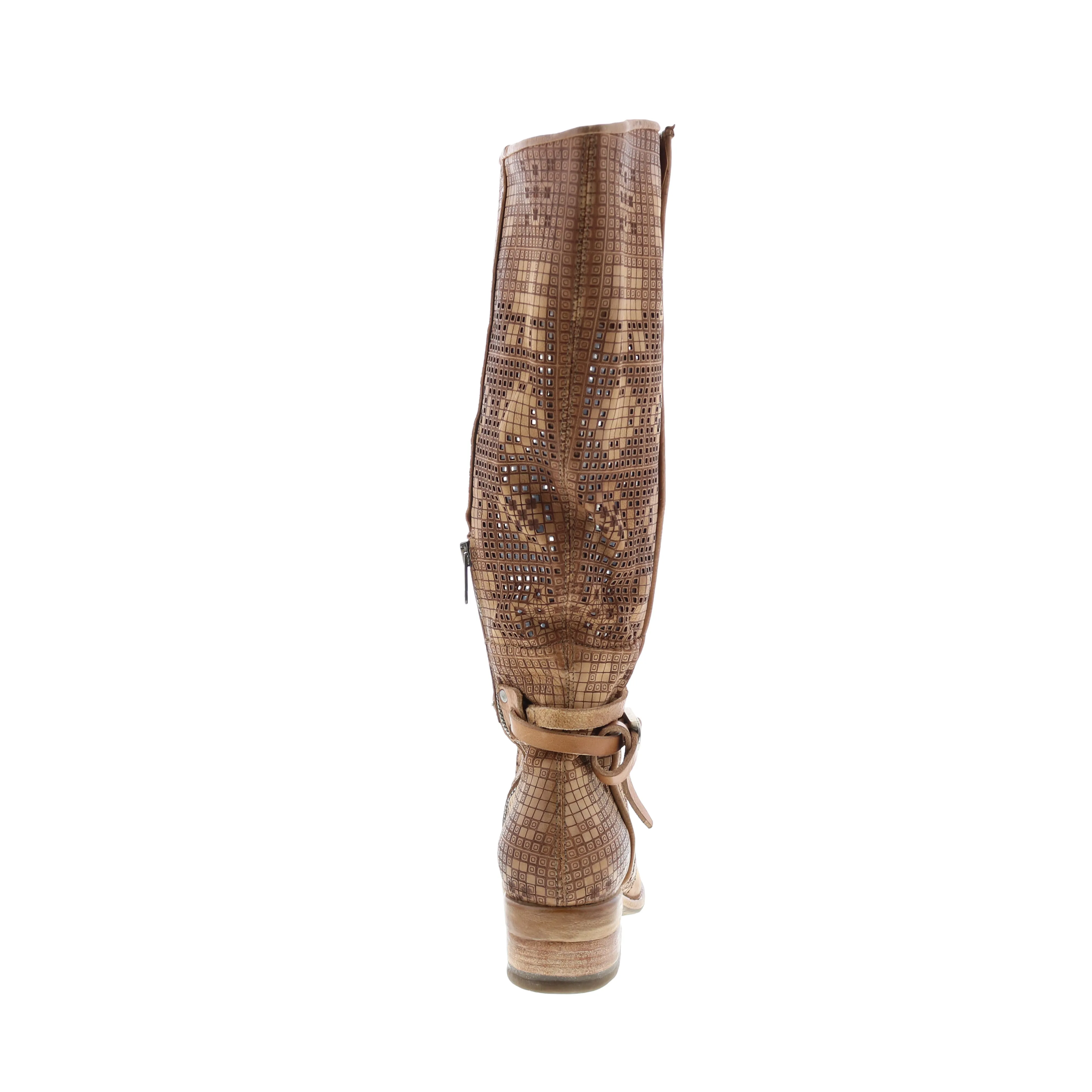 A.S.98 Gene A40313-101 Womens Brown Leather Hook & Loop Knee High Boots