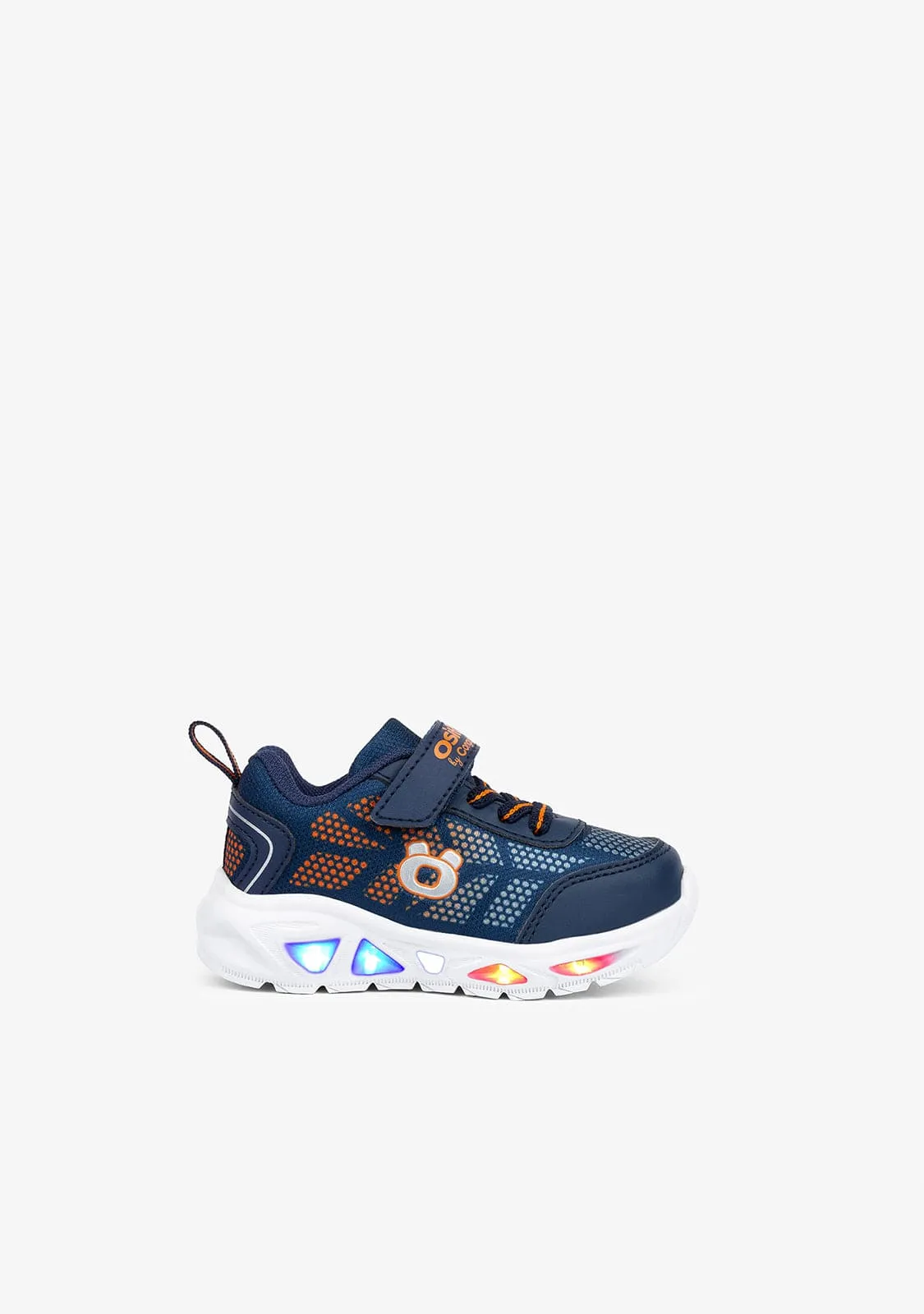 Baby's Navy With Lights Logo Sneakers