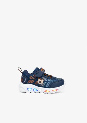 Baby's Navy With Lights Logo Sneakers