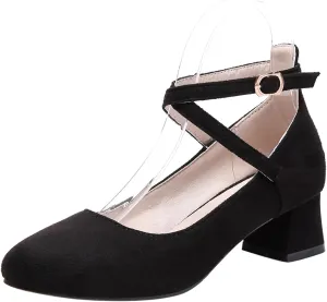 Block Heel Pointed Toe Mary Jane Concise Women Shoes