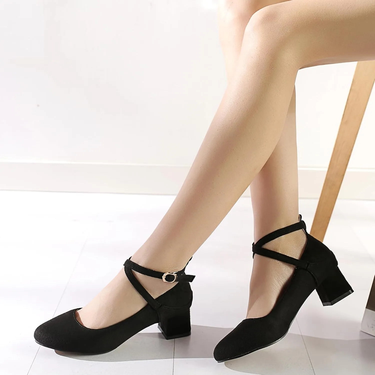 Block Heel Pointed Toe Mary Jane Concise Women Shoes