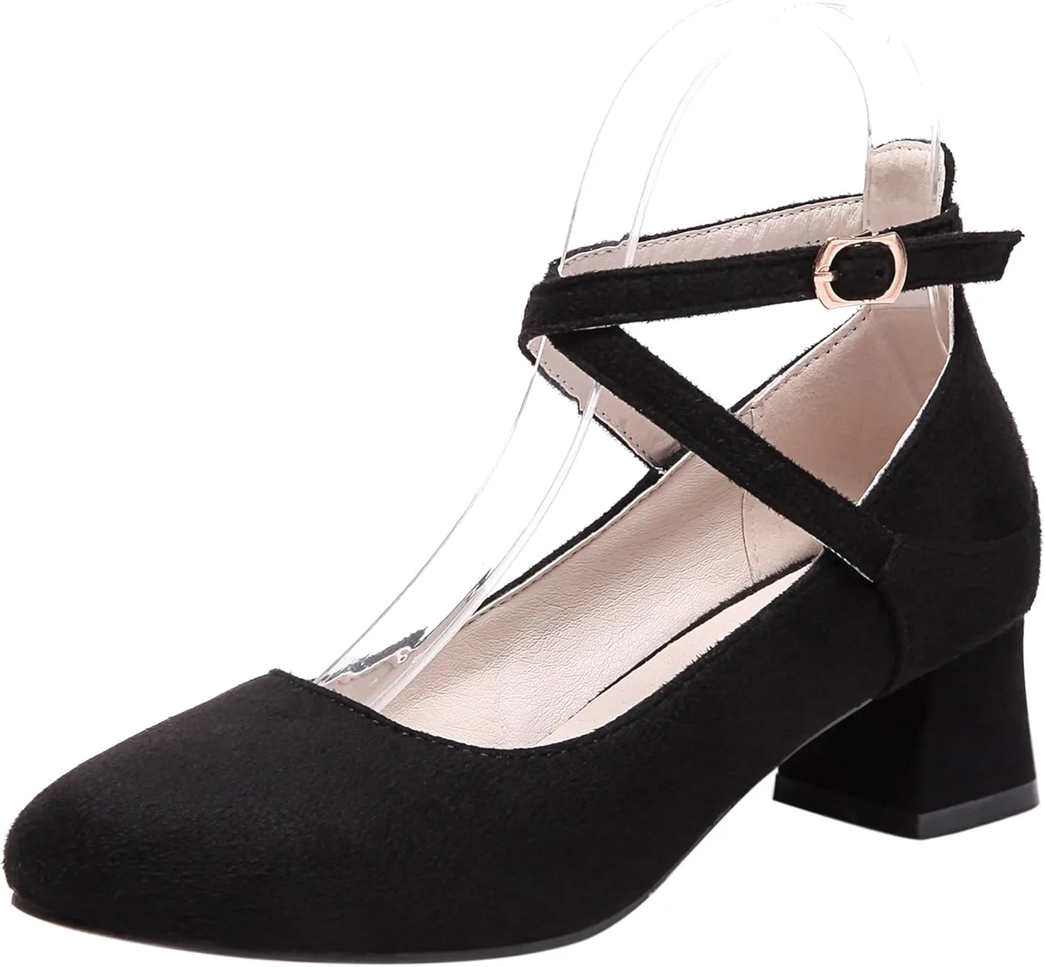 Block Heel Pointed Toe Mary Jane Concise Women Shoes