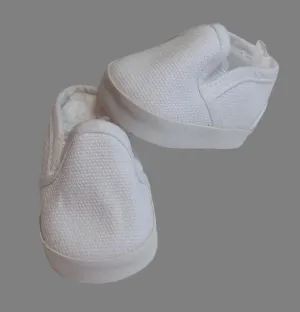 Canvas Slip-on Shoes 18 & 15 inch Doll: White