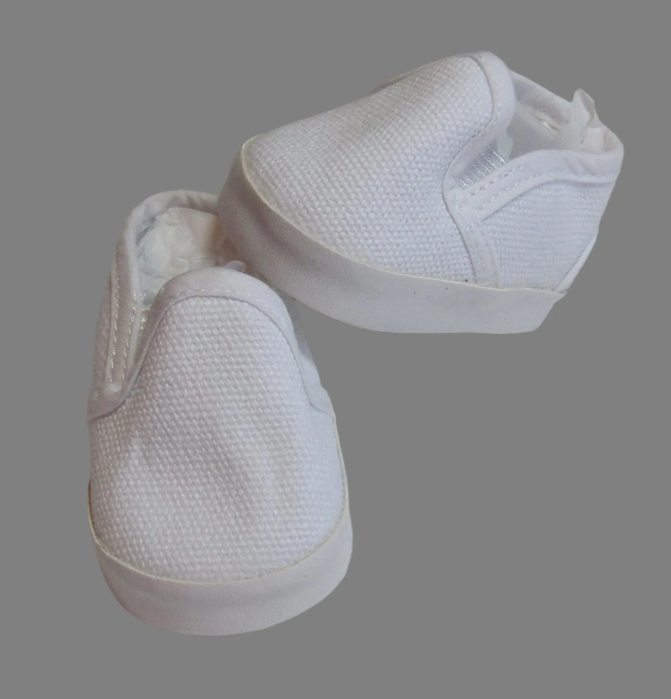Canvas Slip-on Shoes 18 & 15 inch Doll: White