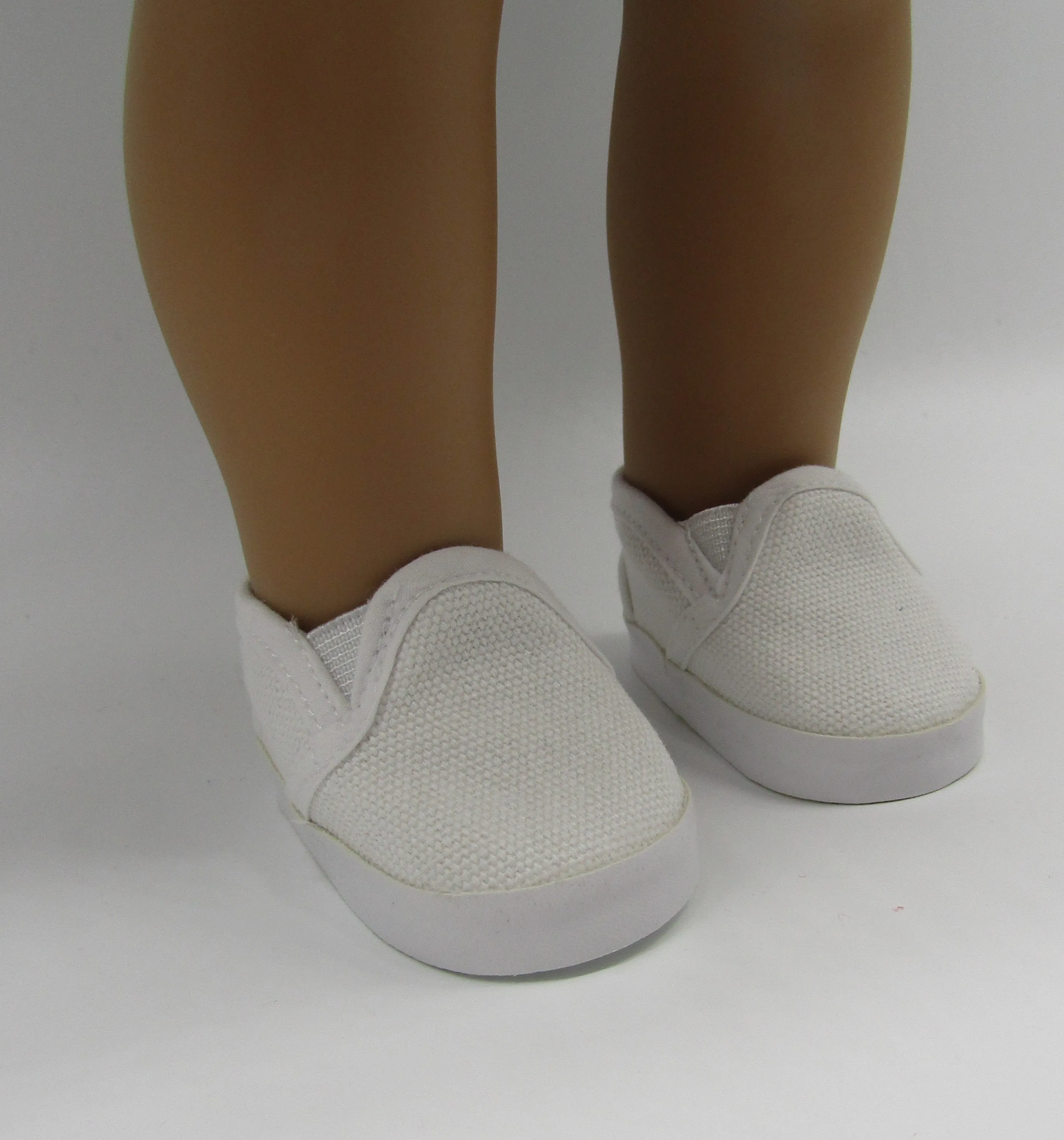Canvas Slip-on Shoes 18 & 15 inch Doll: White