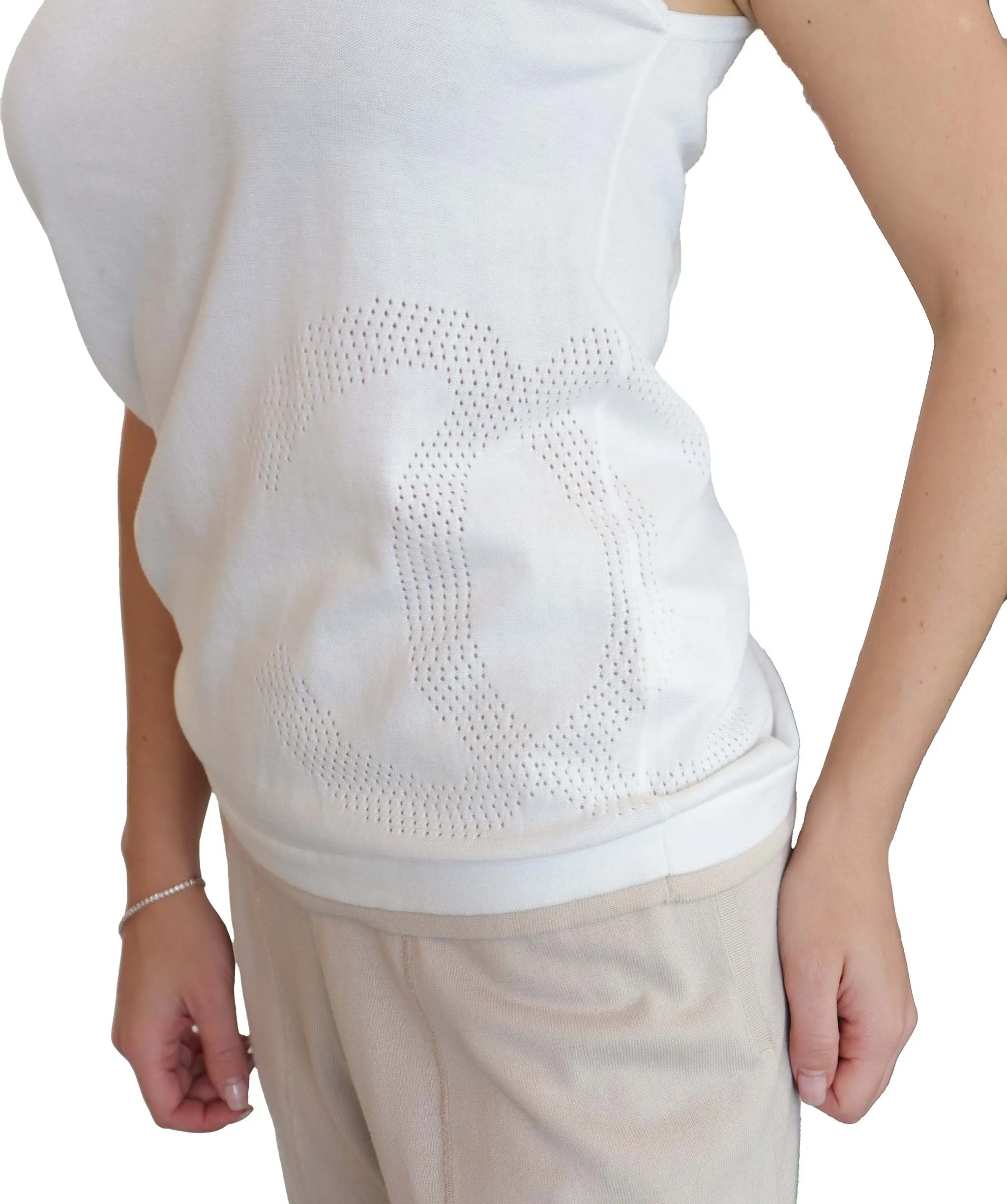 Chanel Tank Pants Set White Beige DXBS0219