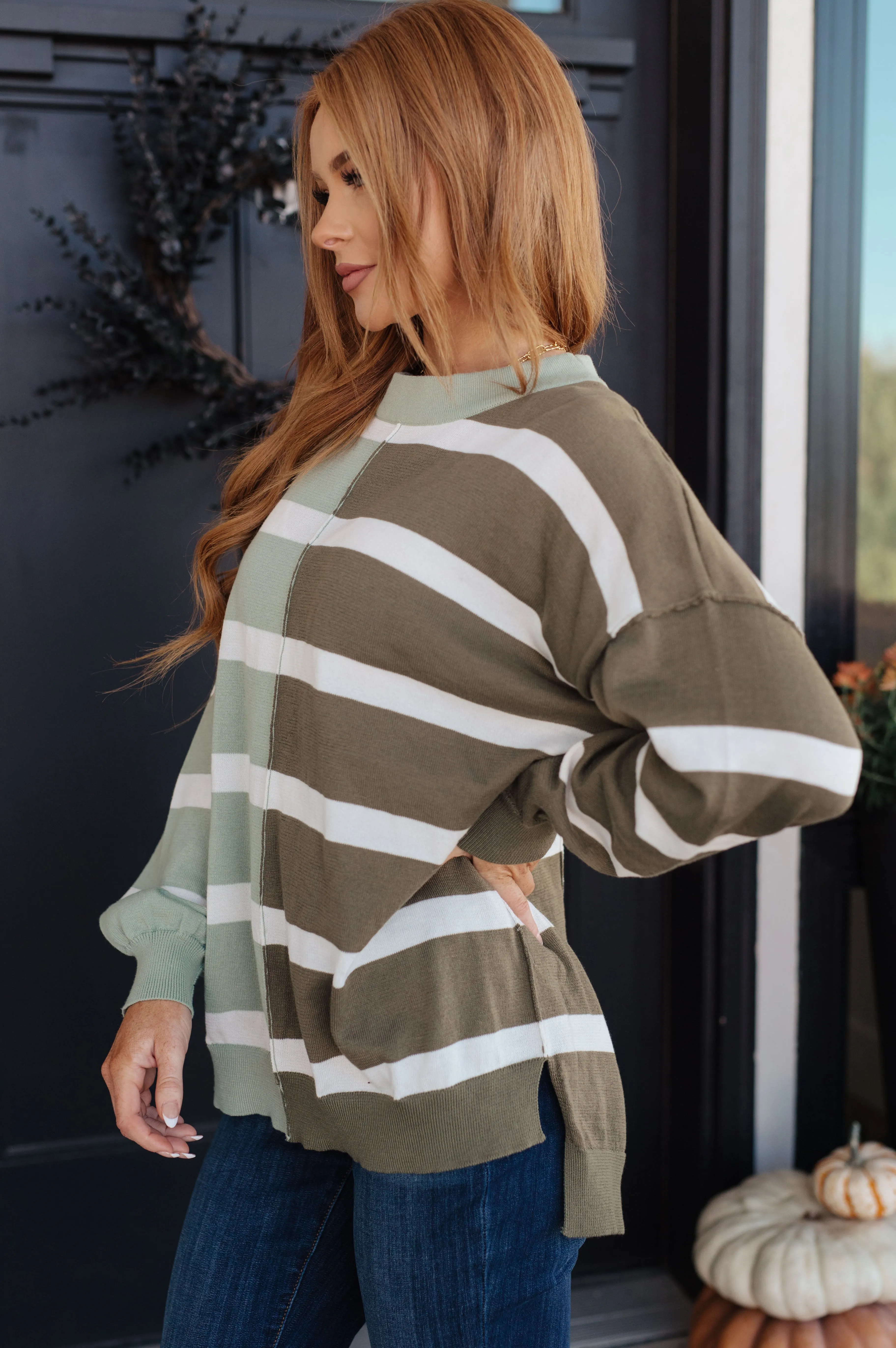 Color Block Striped Sweater