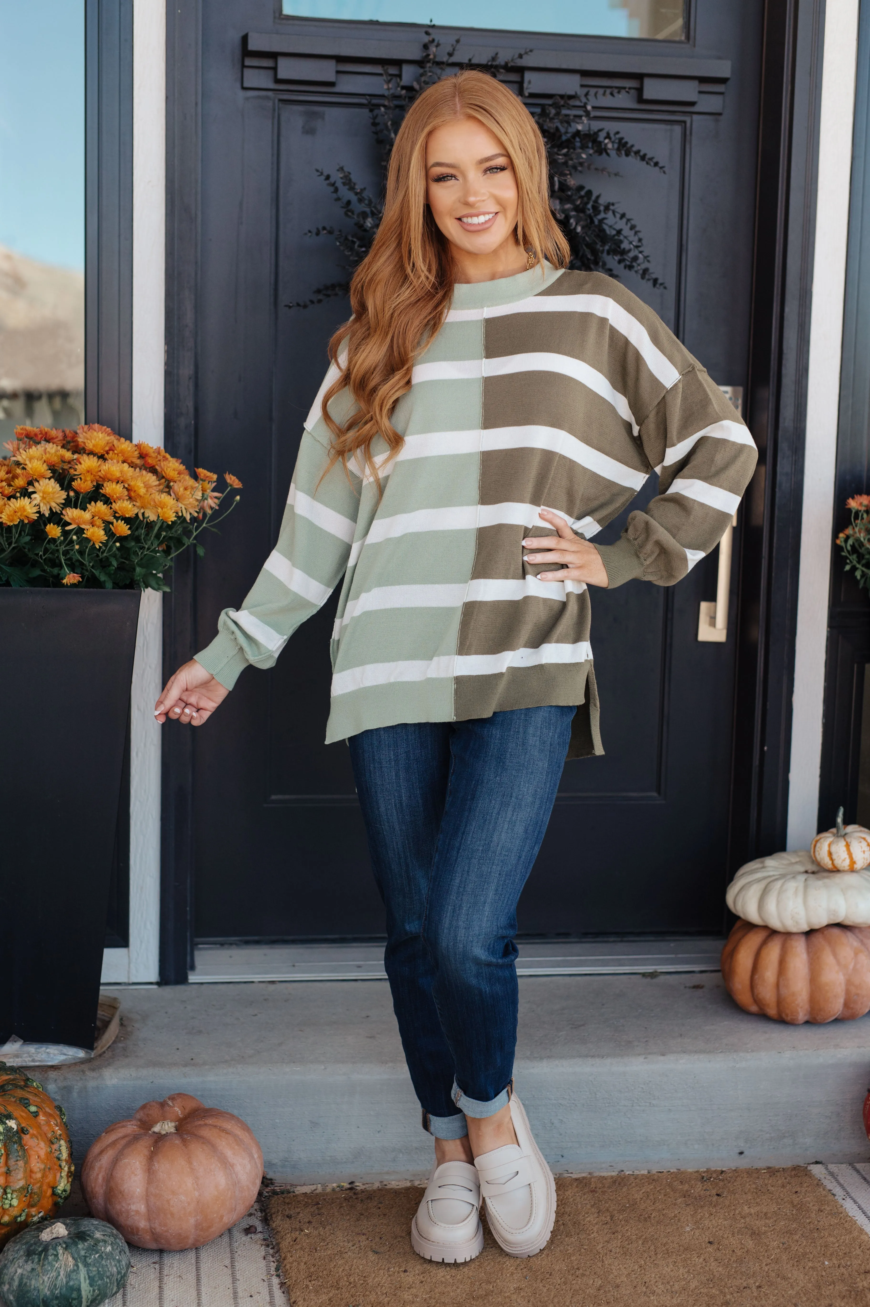 Color Block Striped Sweater