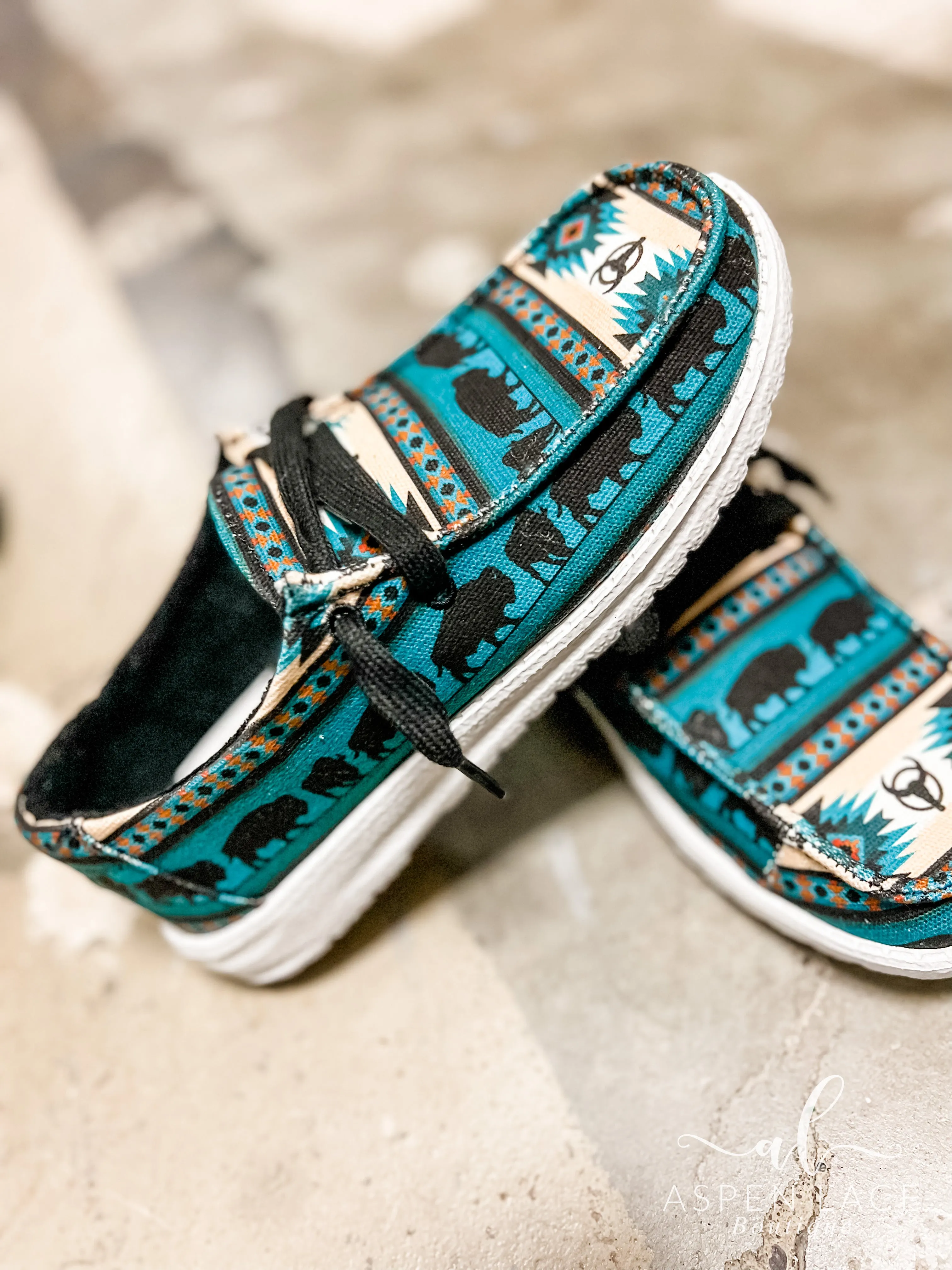 Delilah Slip Ons (Teal)