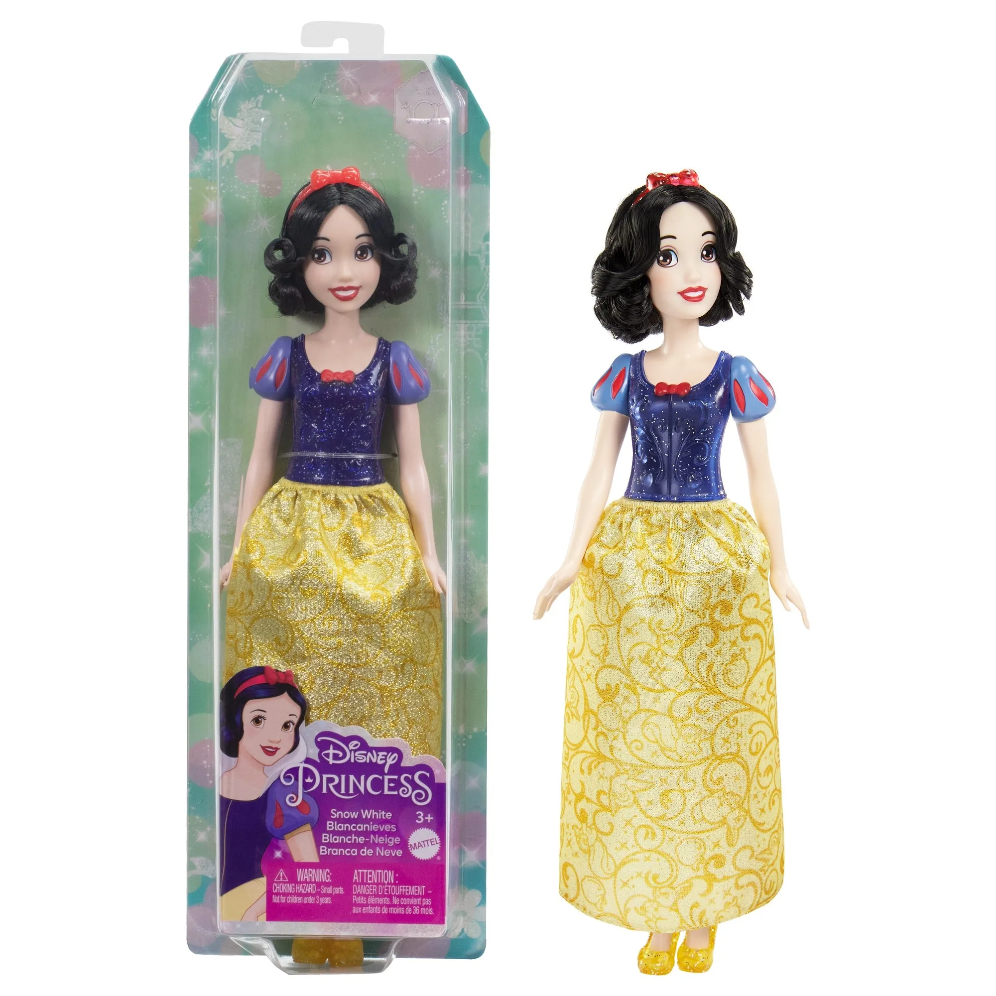 Disney Princess Snow White Posable Fashion Doll with Sparkling Clothing and Accessories for Kids Ages 3 