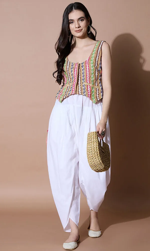 ETHNIC WHITE DHOTI PANT