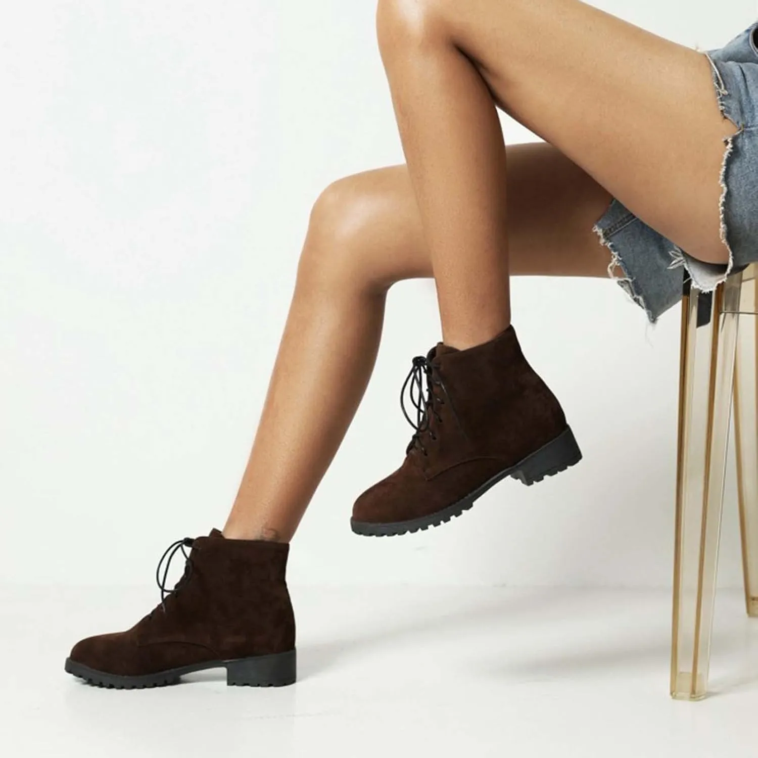 Fall Boots Women Ankle Comfortable Booties for Women Lace Up Ankle Boots Mens Casual Boot Casual Round Head Slip on Pointed Toe Leather Casual