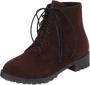 Fall Boots Women Ankle Comfortable Booties for Women Lace Up Ankle Boots Mens Casual Boot Casual Round Head Slip on Pointed Toe Leather Casual
