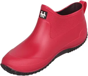 FENIKUSU Men's Waterproof Rain Boots Ankle High Antiskid Garden Kitchen Work Shoes with Comfortable Insole