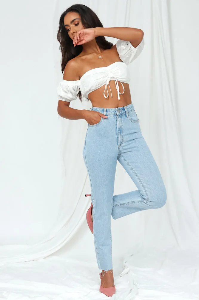 High Slim Mom Jeans Light Denim