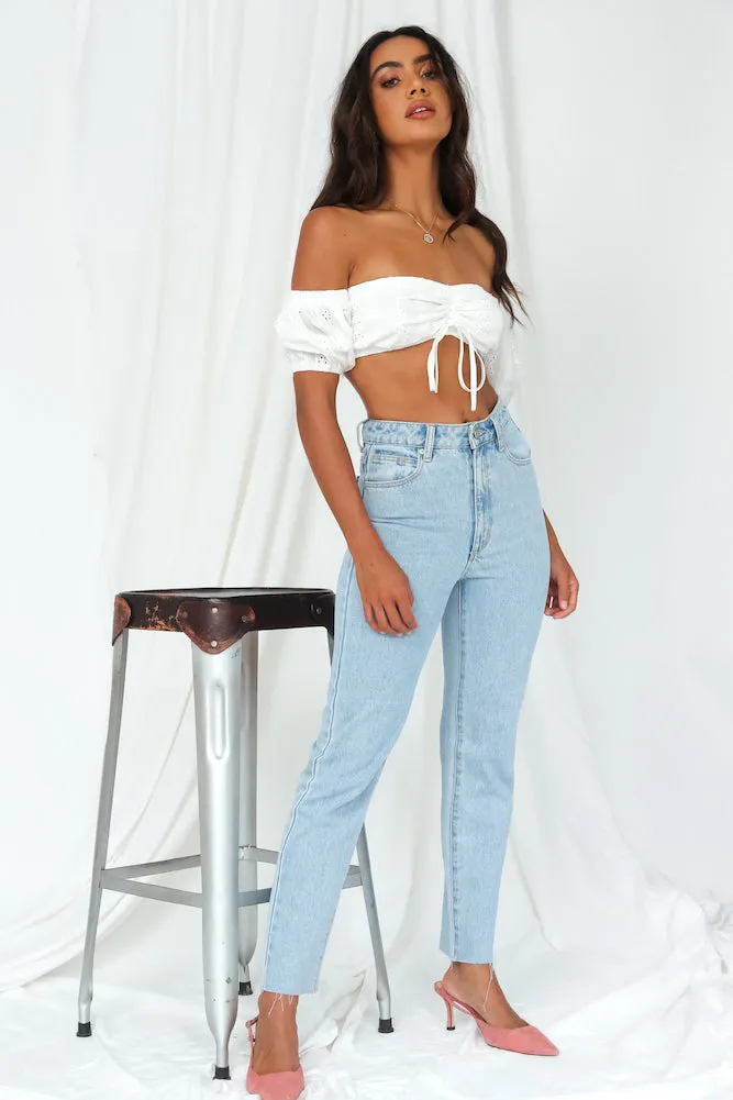 High Slim Mom Jeans Light Denim