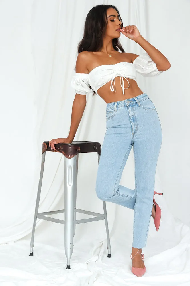 High Slim Mom Jeans Light Denim