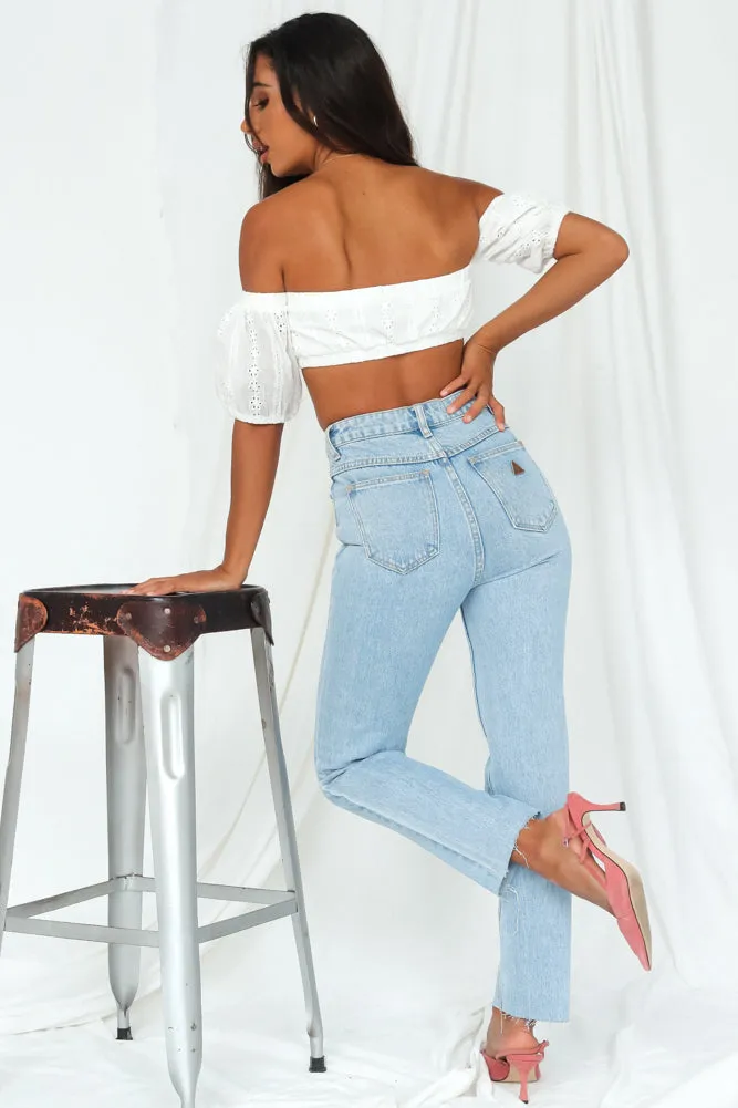 High Slim Mom Jeans Light Denim