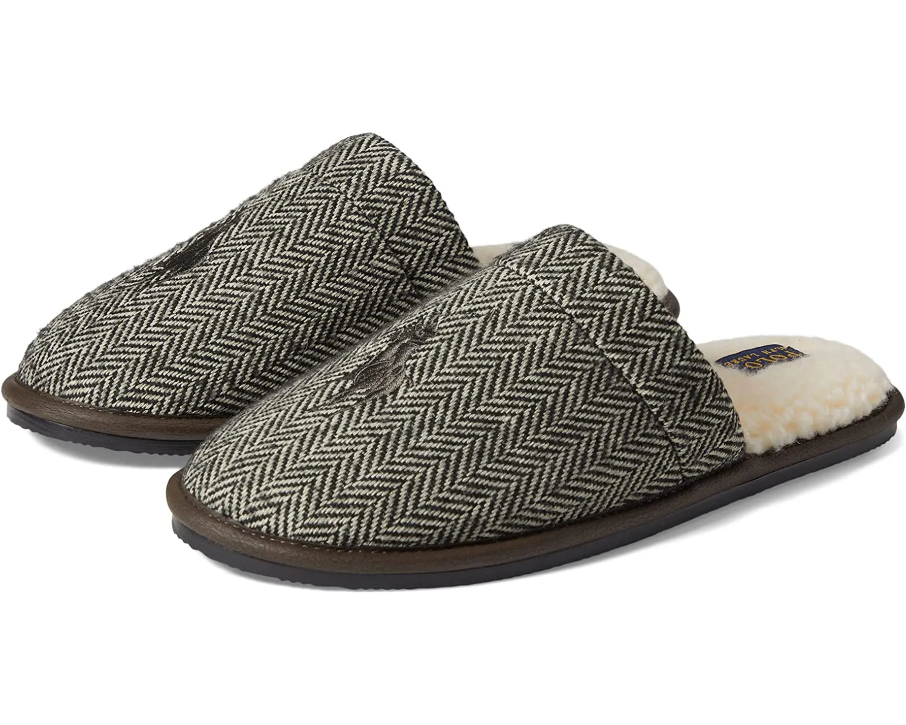 Irving Wool Scuff Polo Ralph Lauren Slippers, white