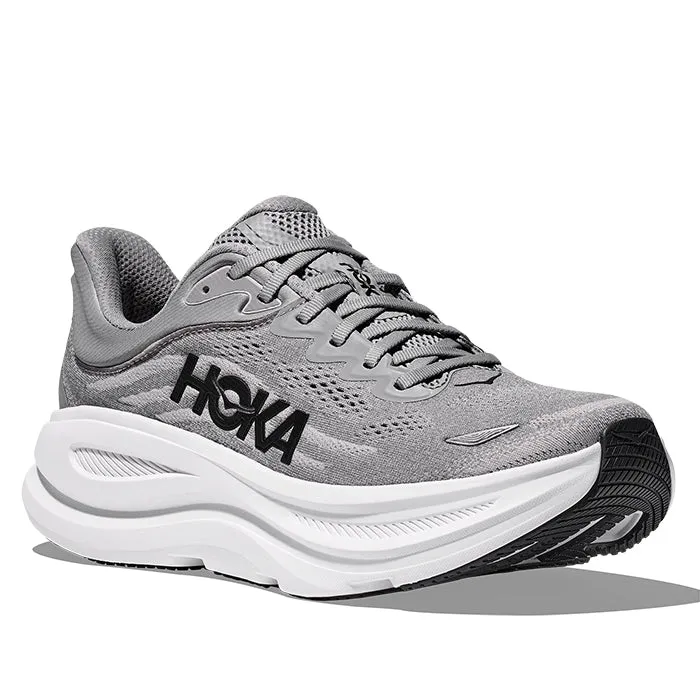 Mens Hoka Bondi 9 Wide in Galactic Grey/Stellar Grey