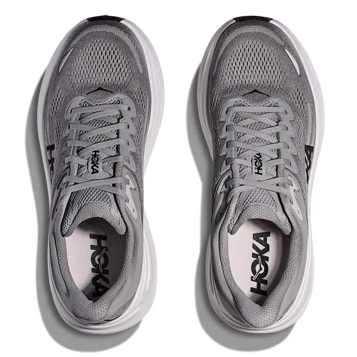 Mens Hoka Bondi 9 Wide in Galactic Grey/Stellar Grey