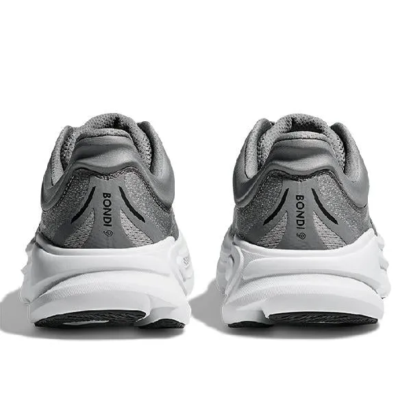 Mens Hoka Bondi 9 Wide in Galactic Grey/Stellar Grey