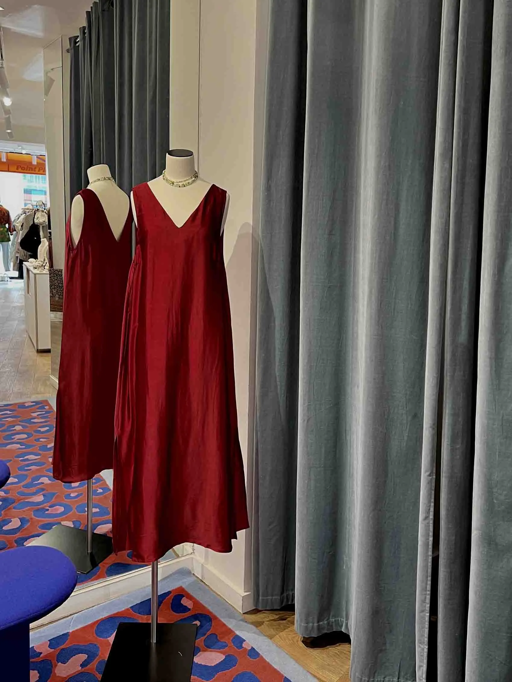 Red Silk Maxi Dress
