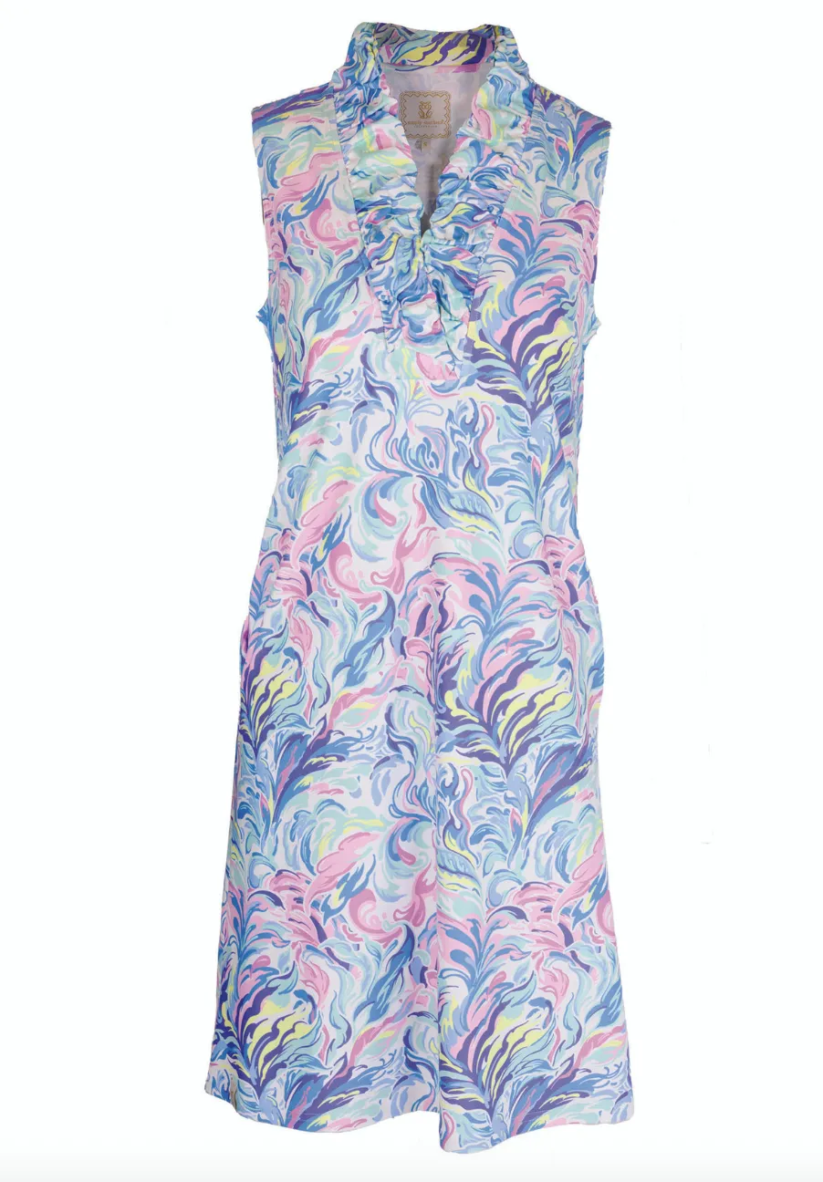 Ruffled V Neck Dress In 2 Colors (S-XXL)