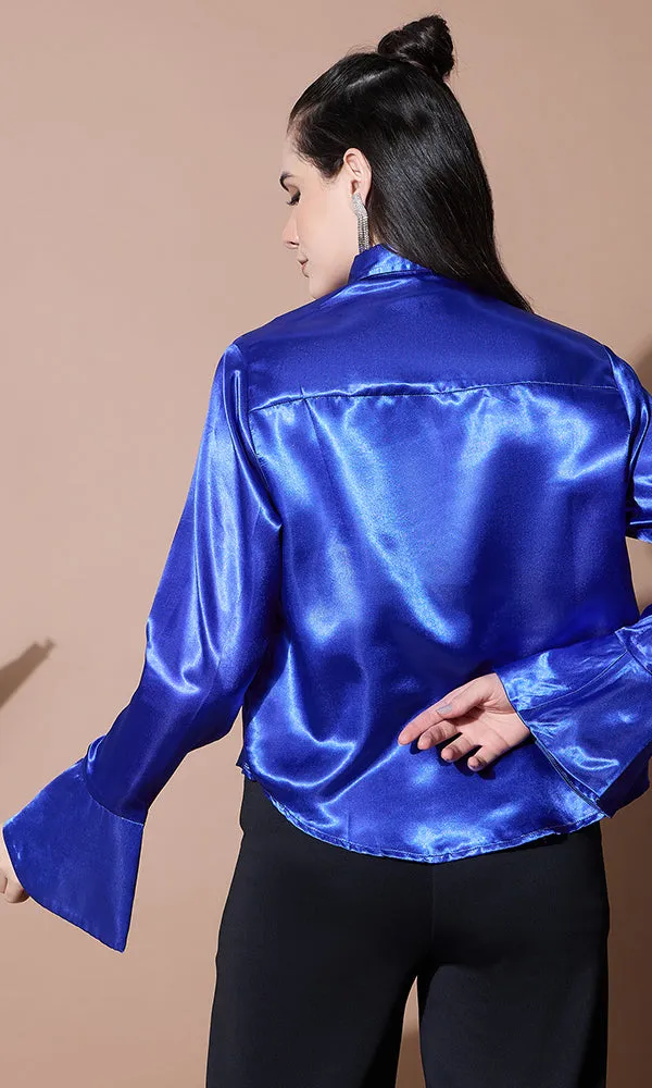 SAPHIRE SILK SATIN SHIRT