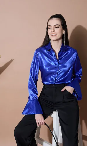 SAPHIRE SILK SATIN SHIRT
