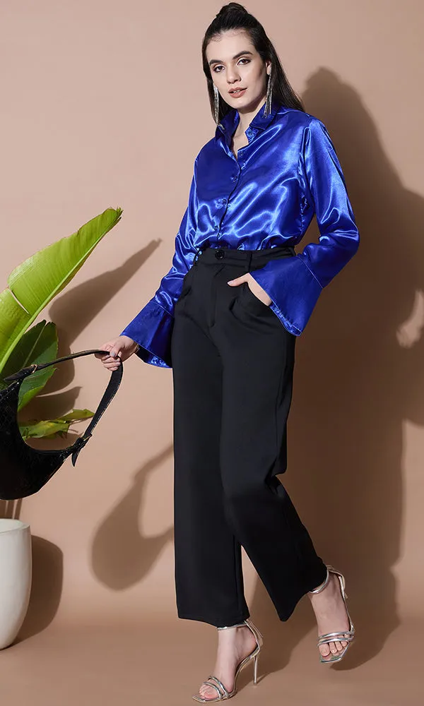 SAPHIRE SILK SATIN SHIRT