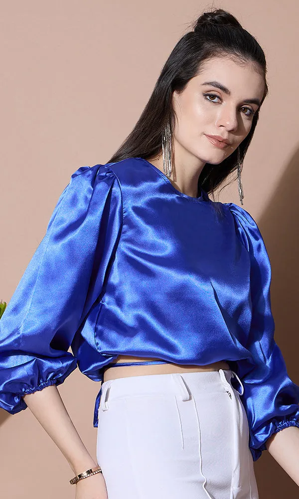SAPHIRE SILK SATIN TOP