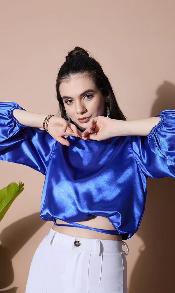 SAPHIRE SILK SATIN TOP