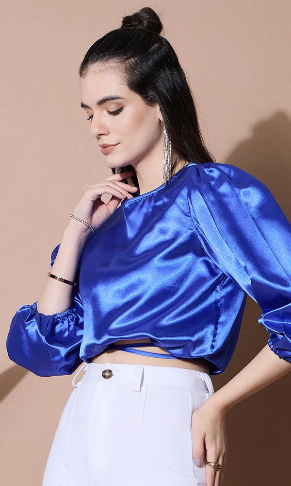 SAPHIRE SILK SATIN TOP