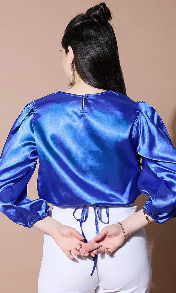 SAPHIRE SILK SATIN TOP