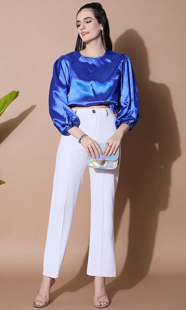 SAPHIRE SILK SATIN TOP