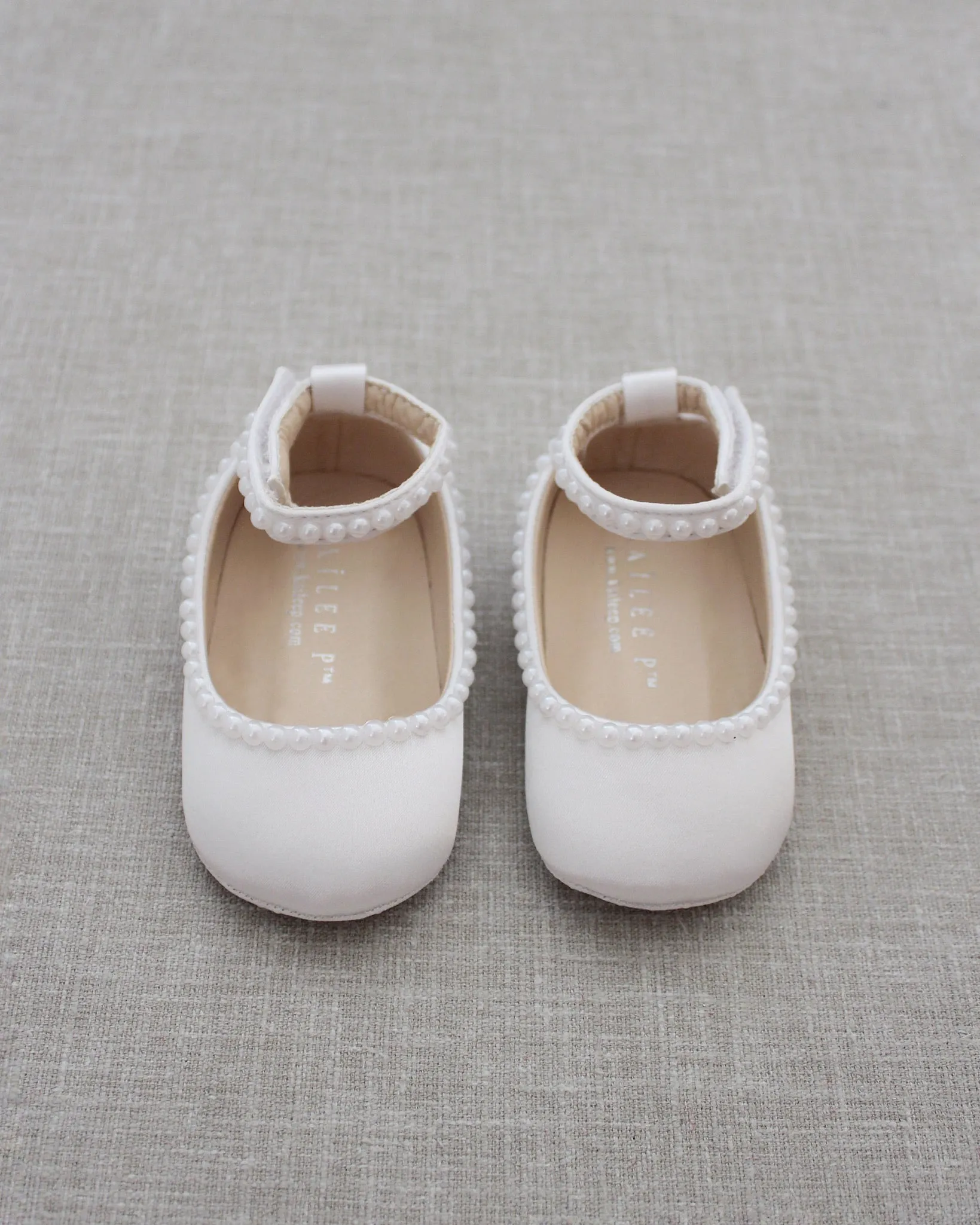 Satin Flats with Mini Pearls