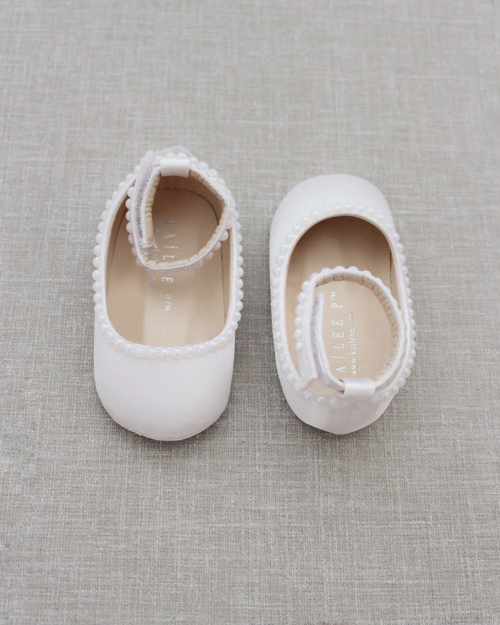 Satin Flats with Mini Pearls