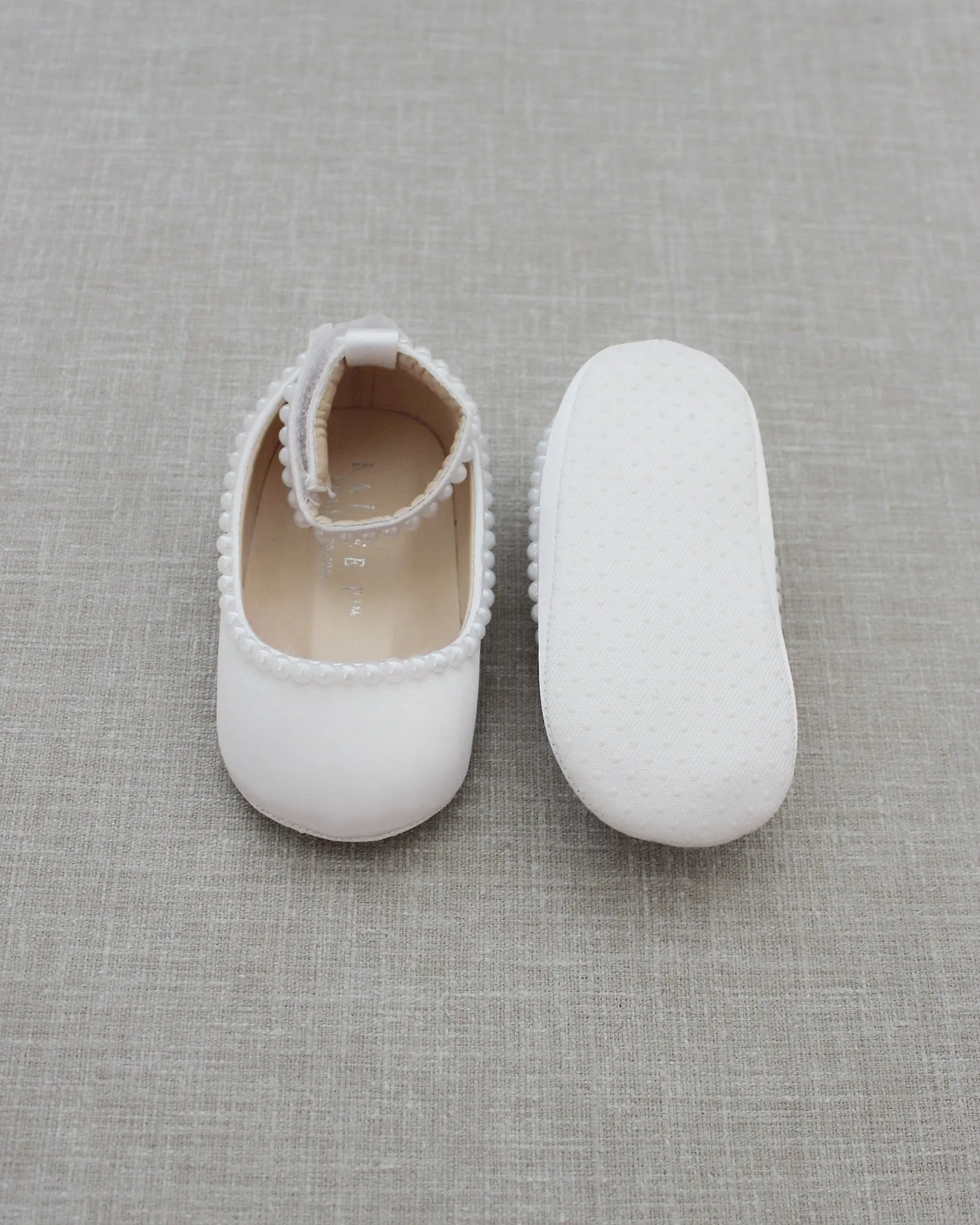Satin Flats with Mini Pearls