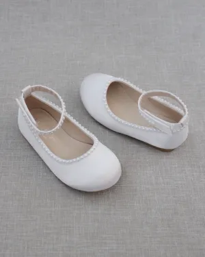 Satin Flats with Mini Pearls