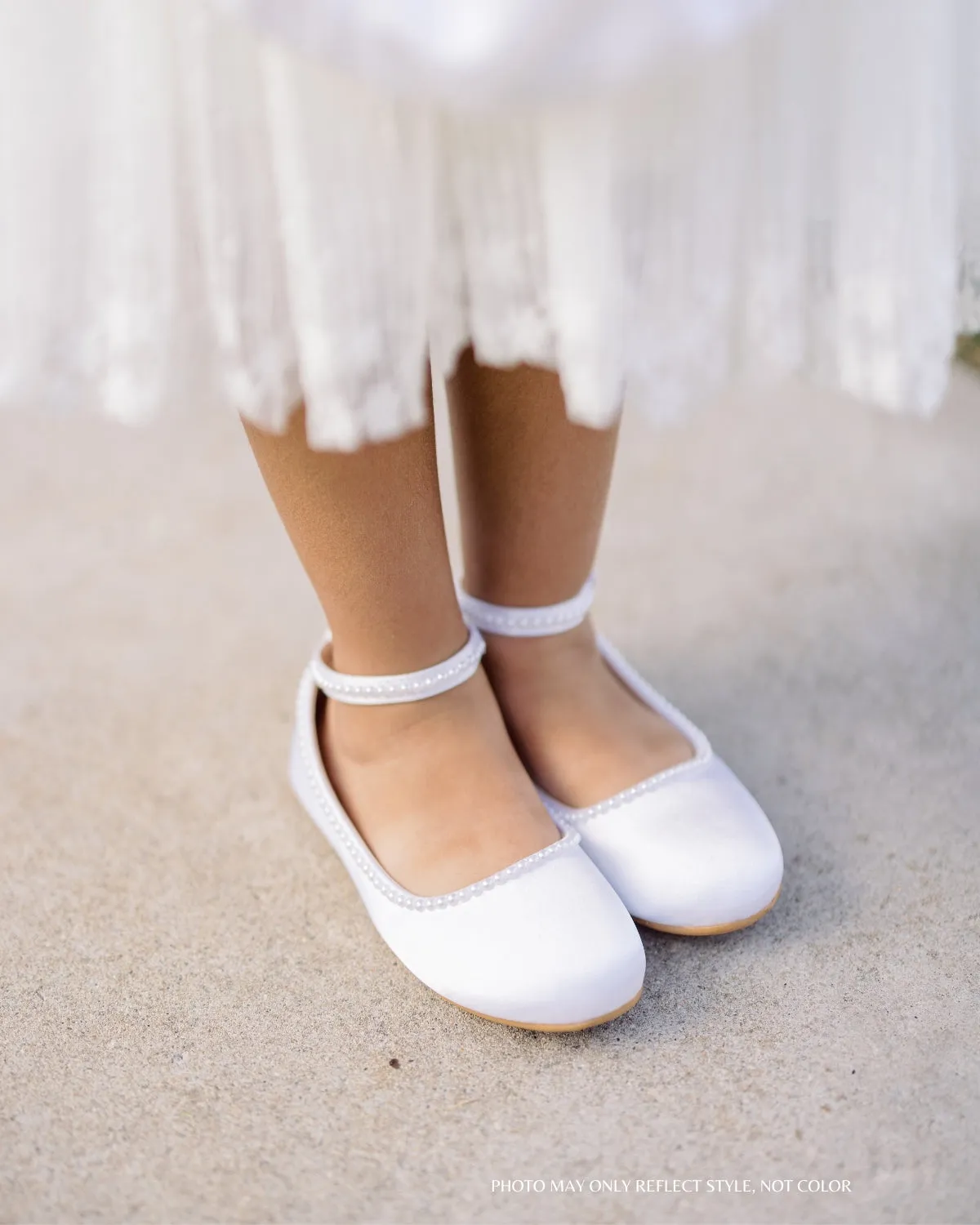 Satin Flats with Mini Pearls