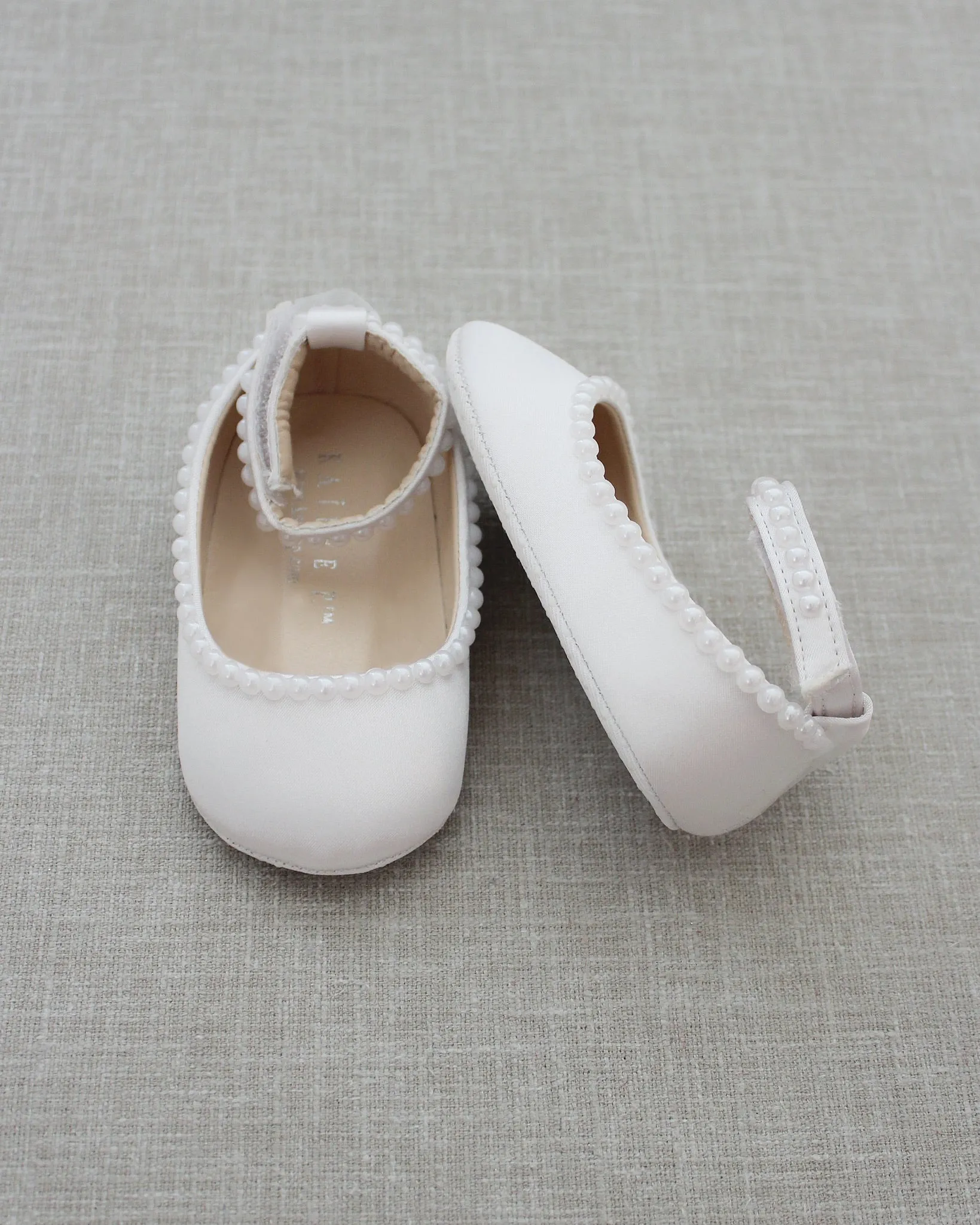 Satin Flats with Mini Pearls