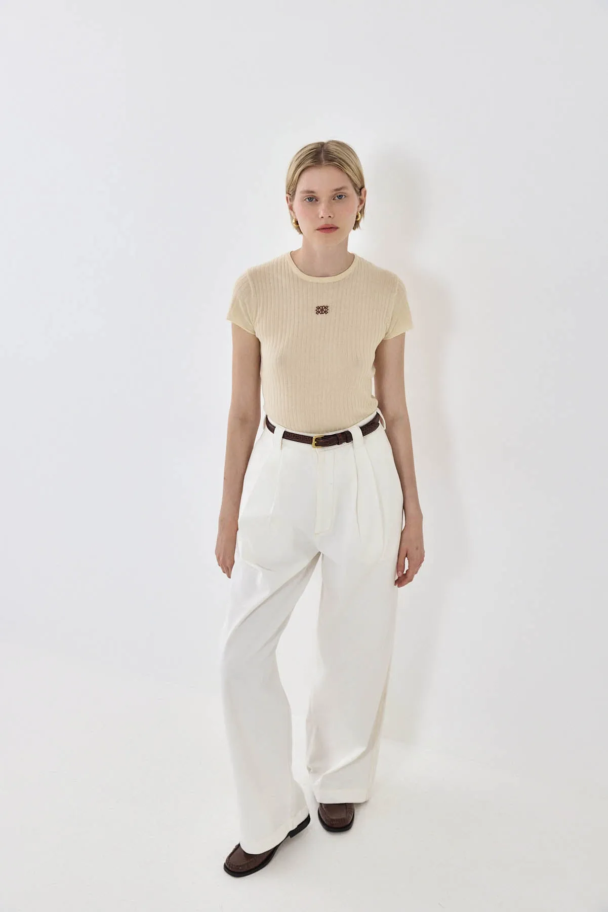 Sheer Knit Logo T Shirt